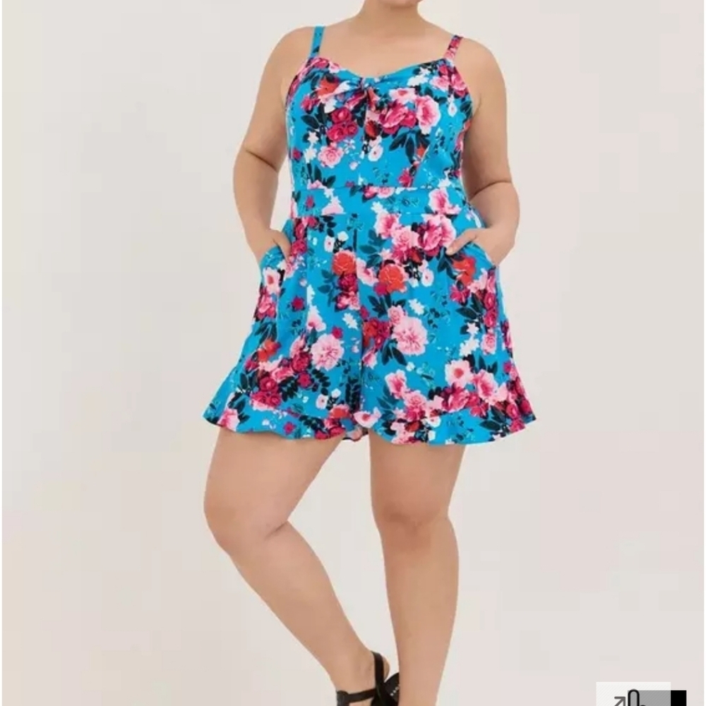 Torrid 3x Challis Tie-Front Romper